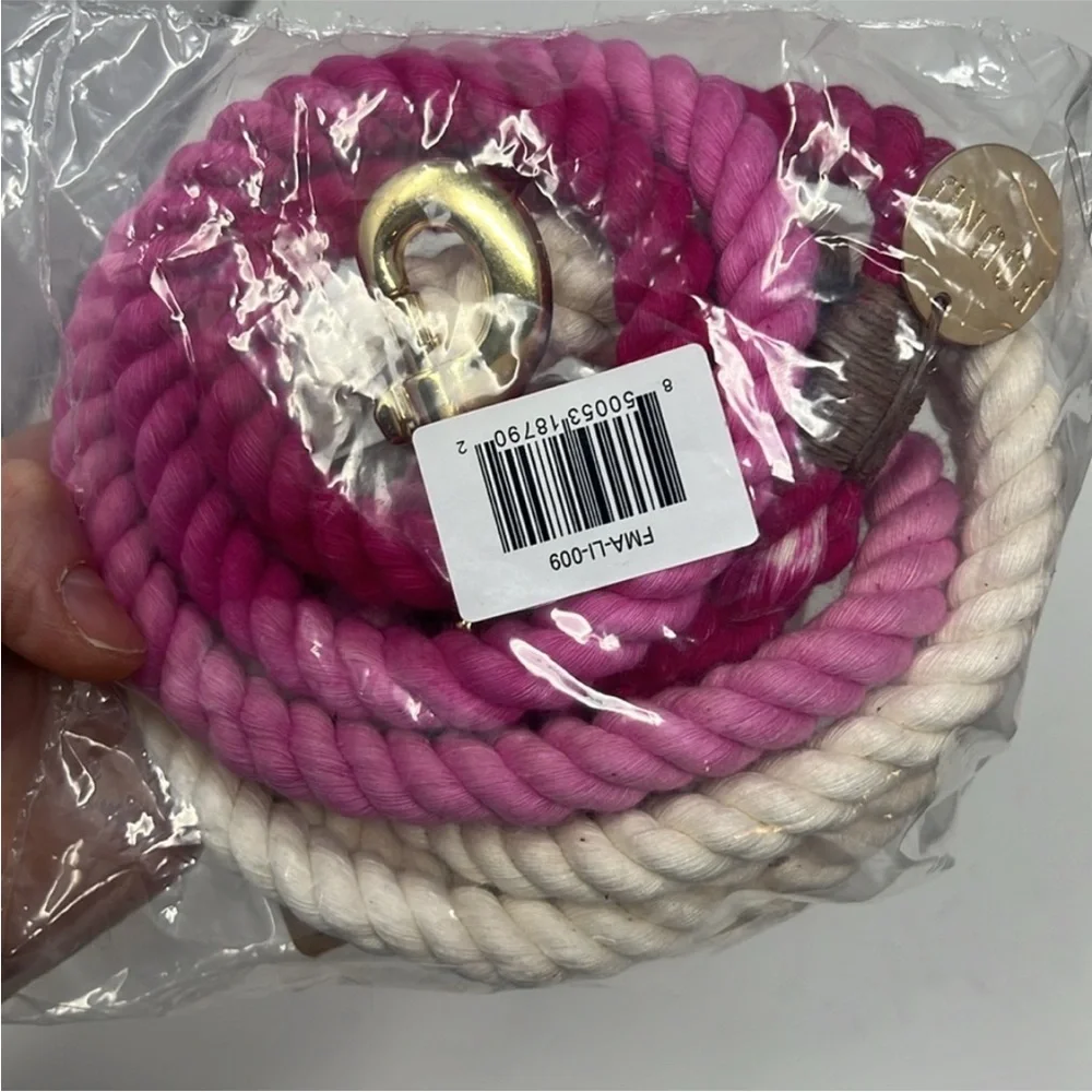 NWT Found My Animal Adjustable Ombre Rope Dog Leash in Magenta Size Medium